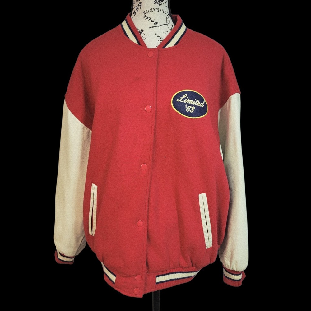 Vintage The Limited Women's 16 Varcity Jacket READ LEATHER SLEEVES